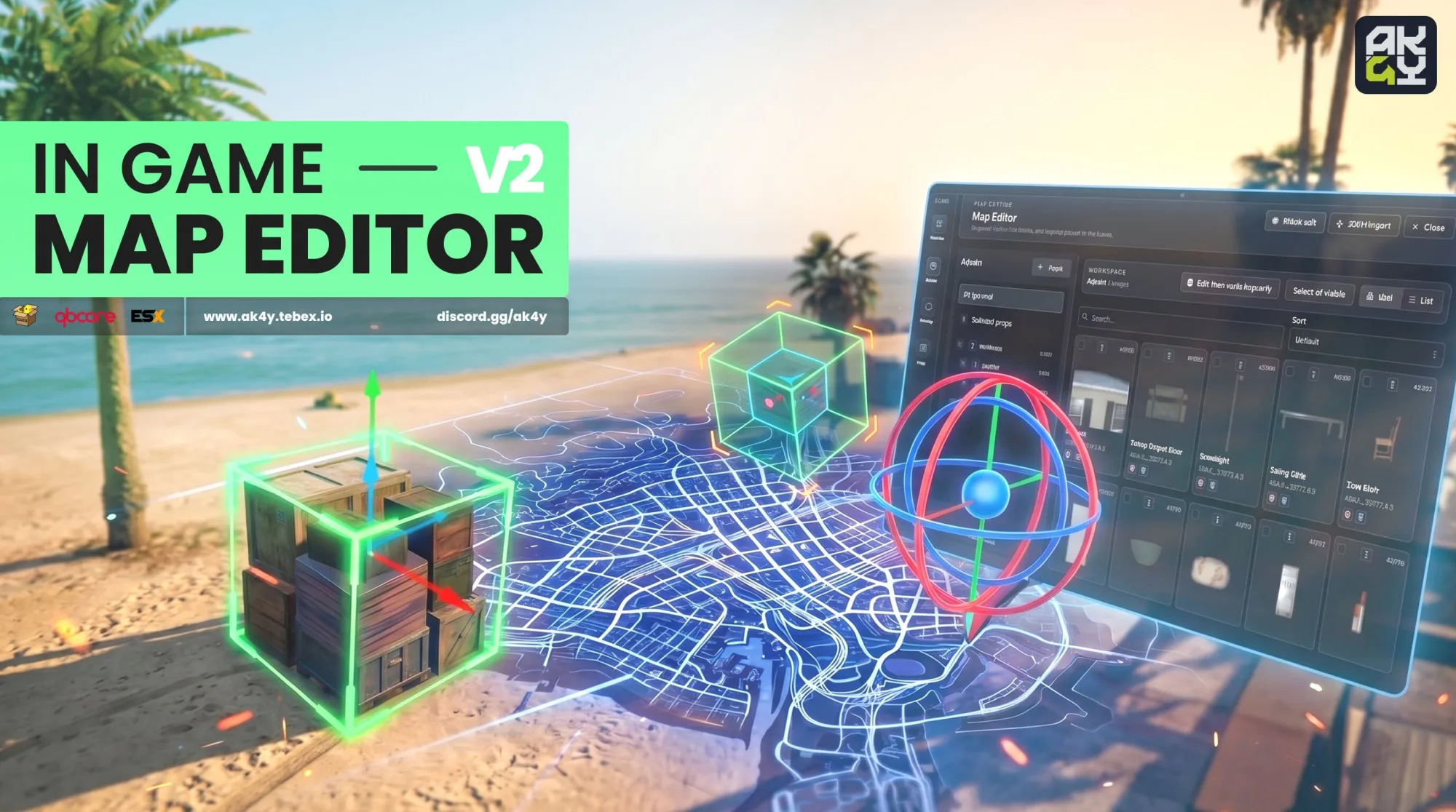 Ak4y | In Game Map Editor V2 | Free FiveM Script – FiveVault | FiveVault