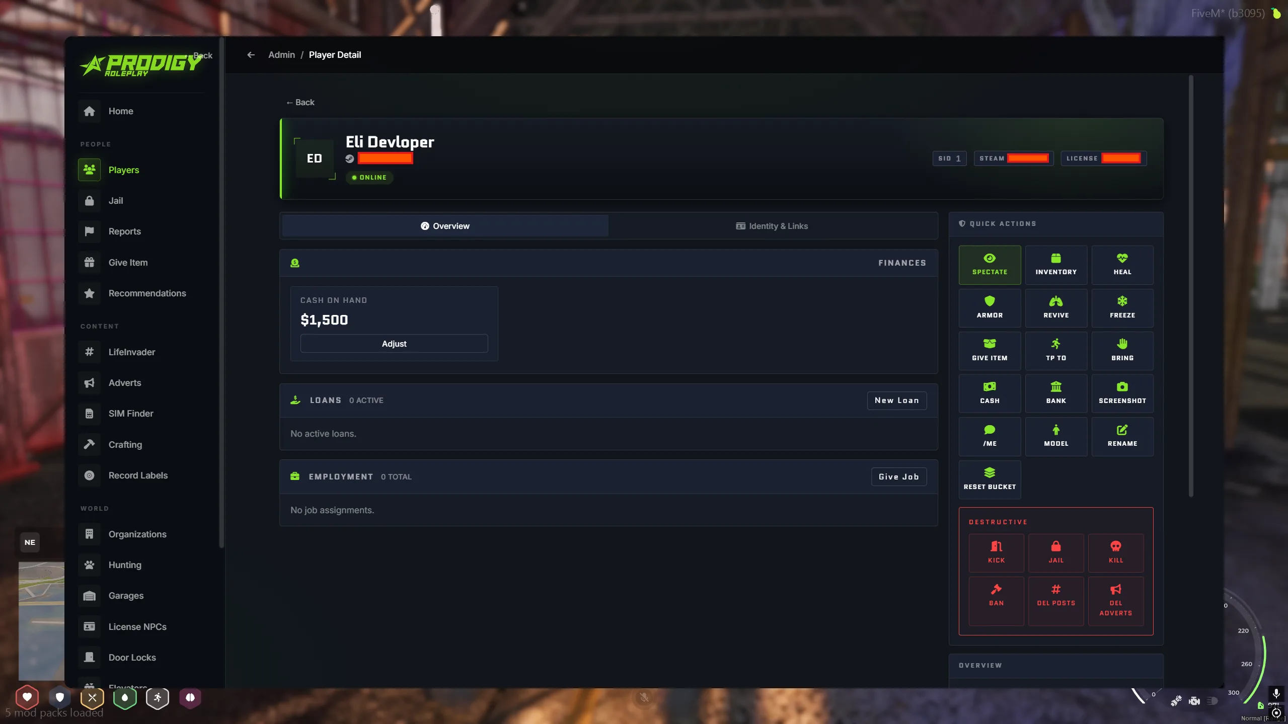 Prodigy Rp Menu Prodigy | 4.0 Admin Menu | Free FiveM Script β FiveVault | FiveVault